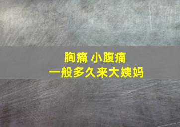 胸痛 小腹痛 一般多久来大姨妈